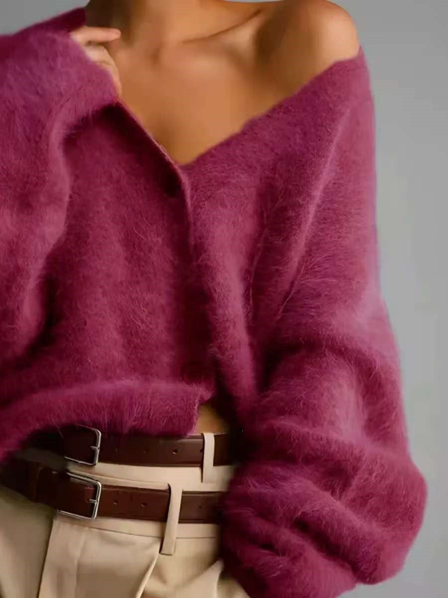 Élodie — cardigan violet profond, photo du produit 6