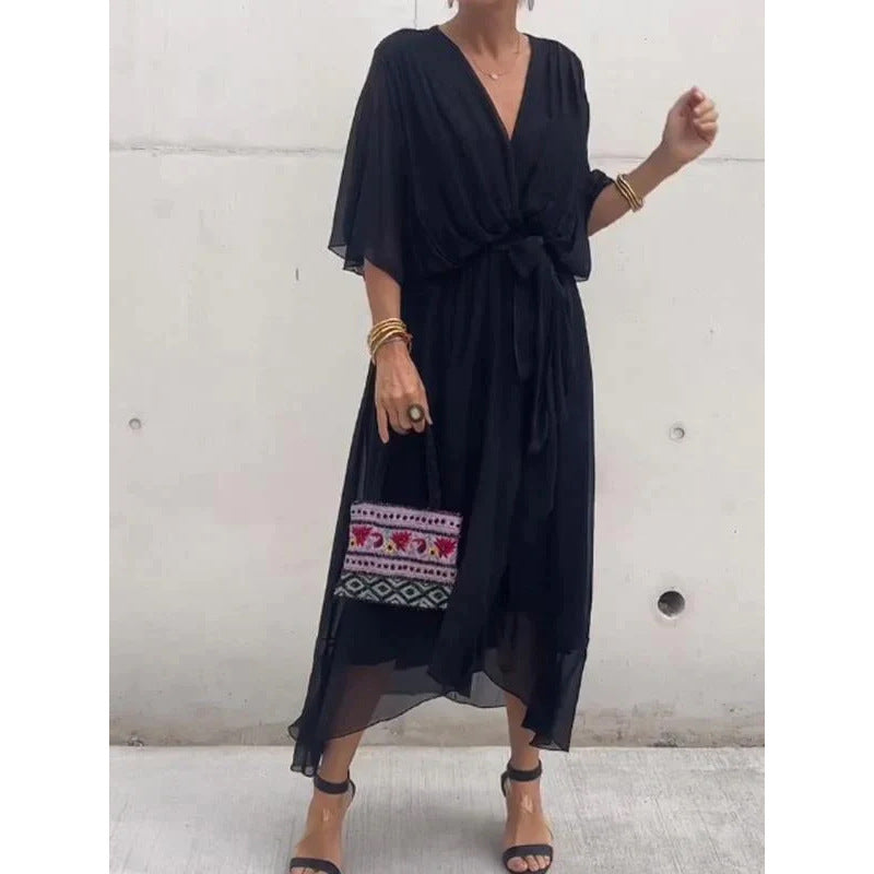 Détail de la robe longue Éliana