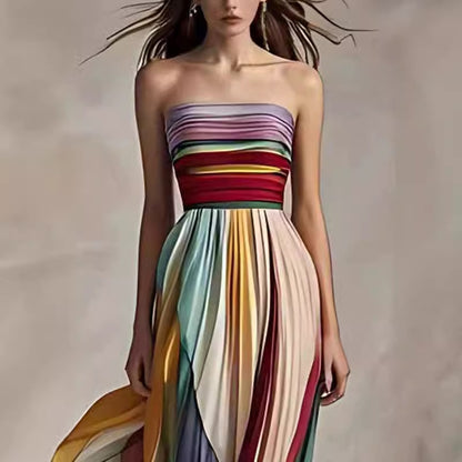 Détail du bustier de la robe Céleste multicolore