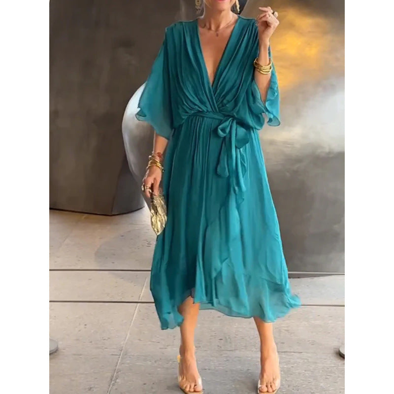 Robe Éliana coloris bleu lagon
