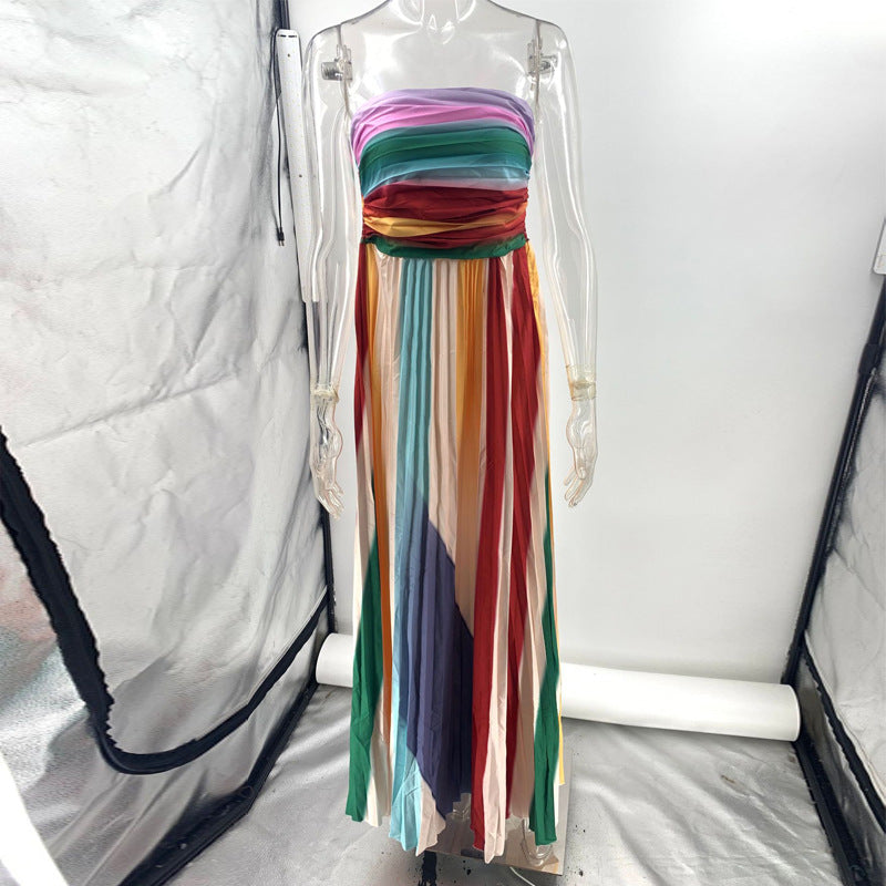 Robe longue Céleste en imprimé multicolore vif