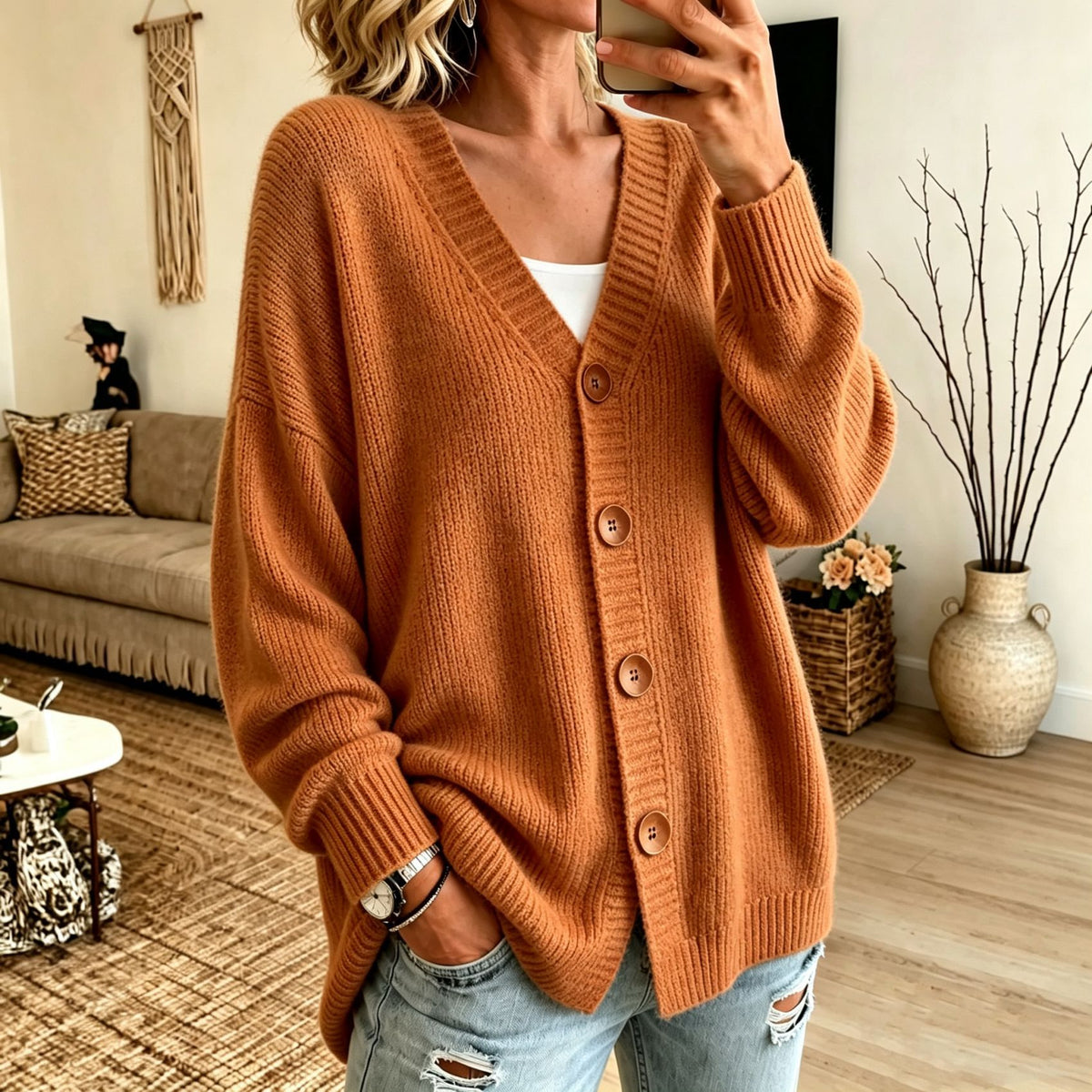 Margot — cardigan chocolat, photo du produit 6