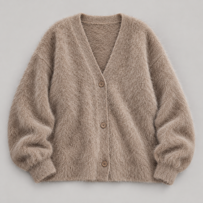 Élodie — cardigan taupe, vue du produit seul