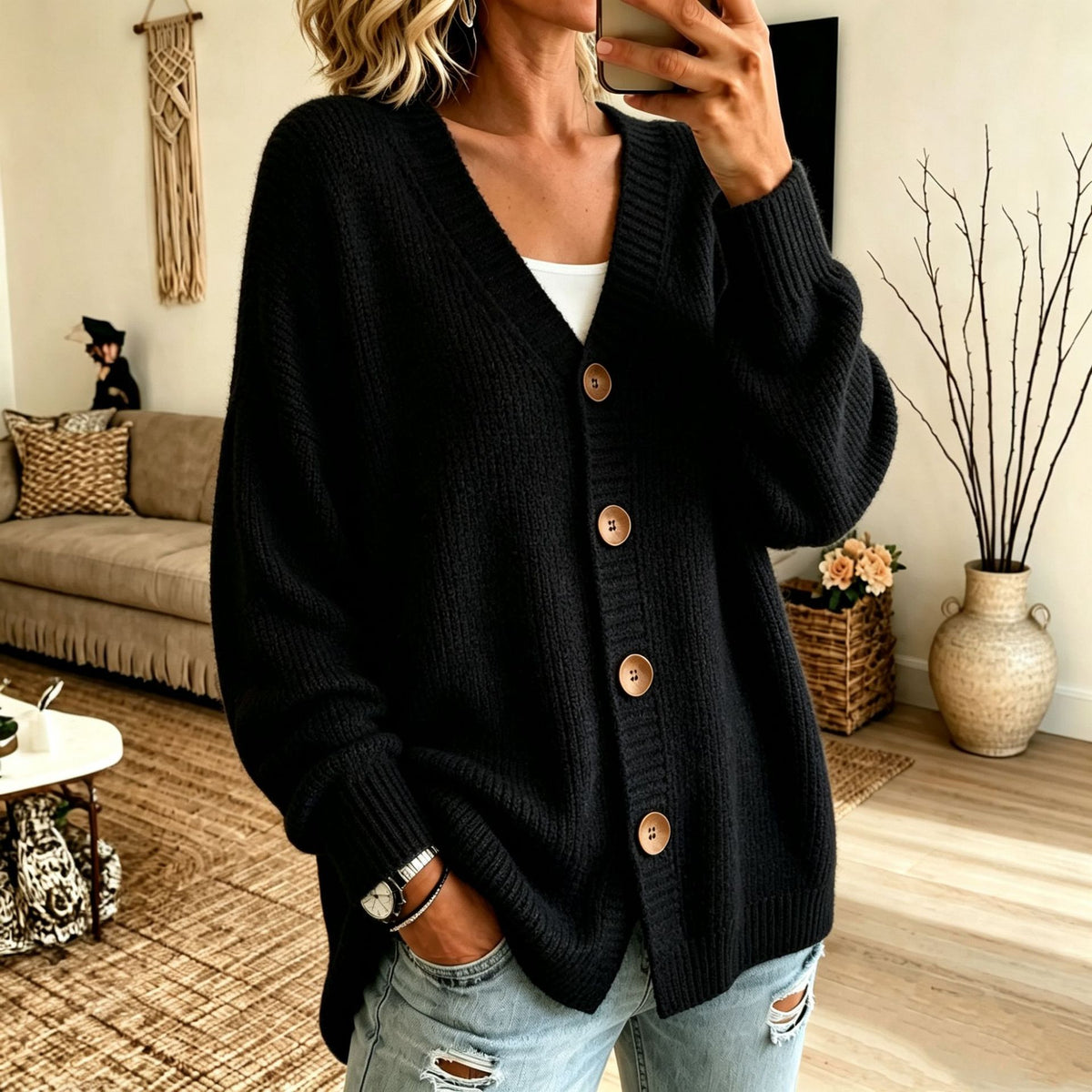 Margot — cardigan noir, photo du produit 3