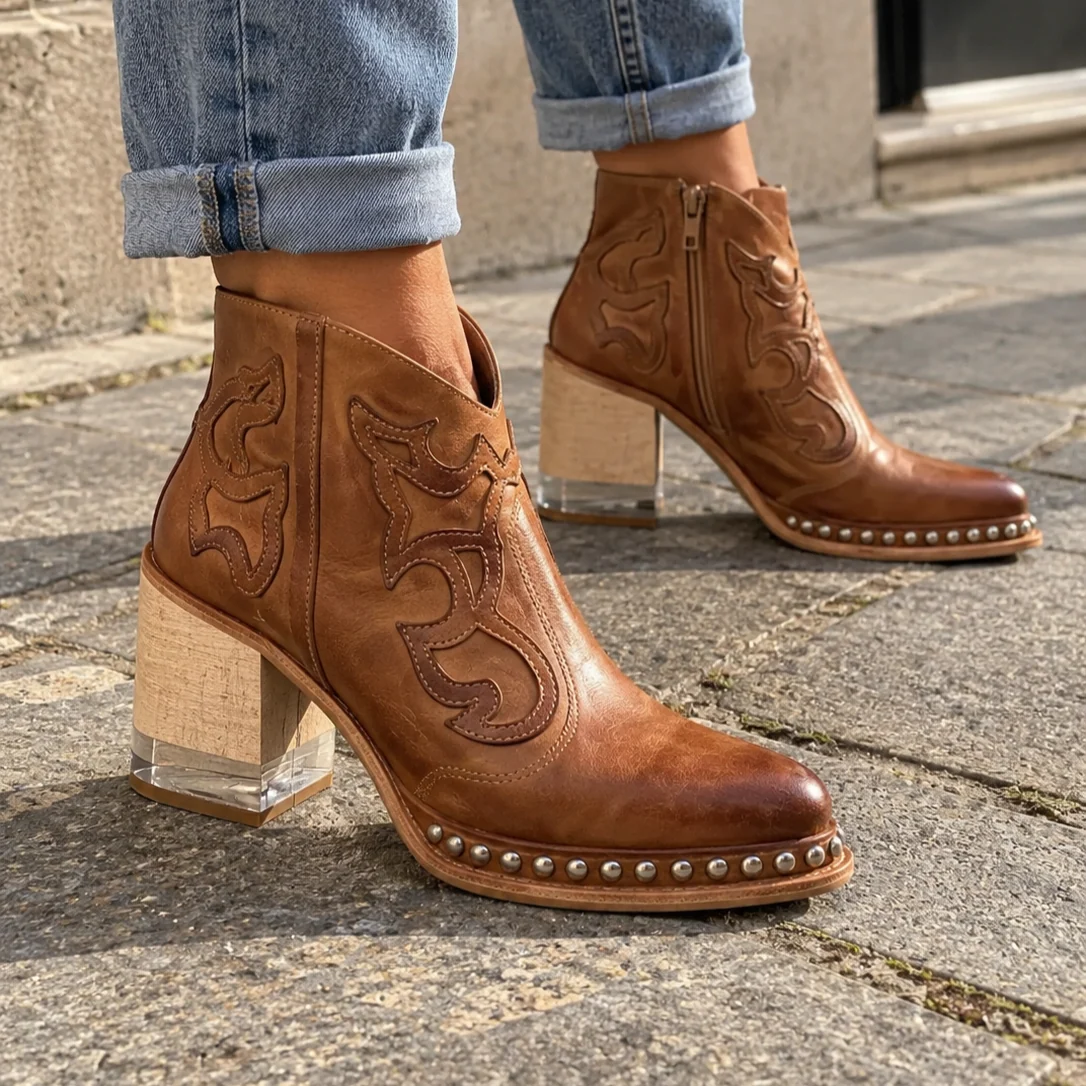 Bottines Romane coloris marron — photo fournie